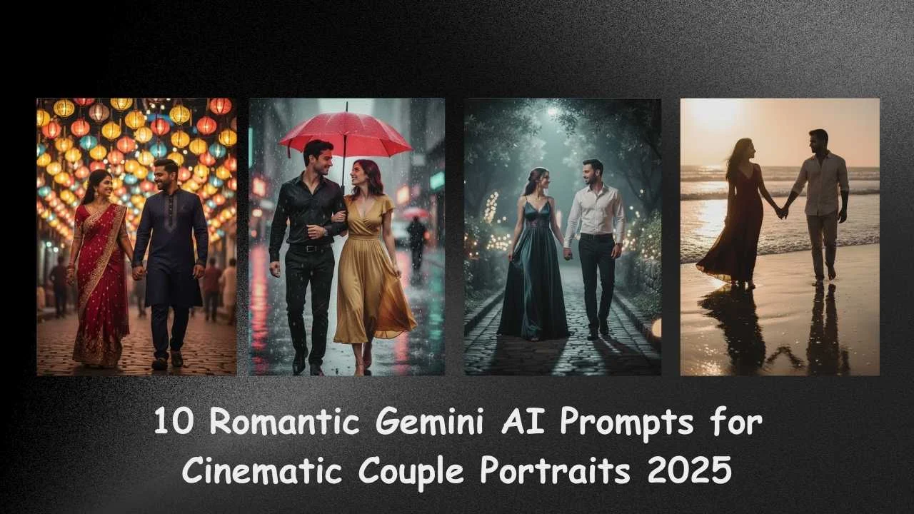 10 Romantic Gemini AI Prompts for Cinematic Couple Portraits 2025